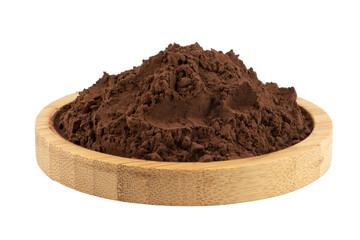 cocoa powder in a wooden bowl