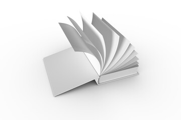 Obraz premium Digital png illustration of white open book on transparent background