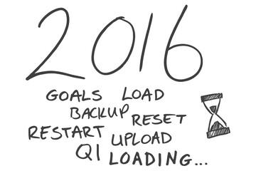 Digital png illustration of 2016 and business text on transparent background