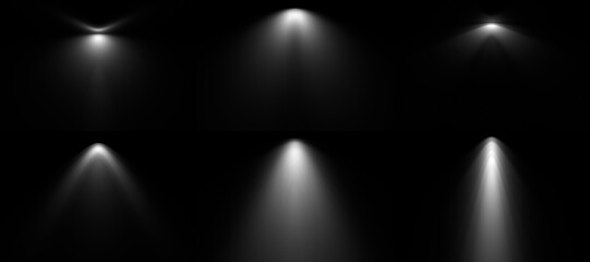 Set of diverse light profiles ready to use in architecture. 3d render of light projections AKA...