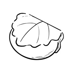 柏餅　モノクロ