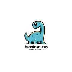 Brontosaurus Dinosaur logo cartoon