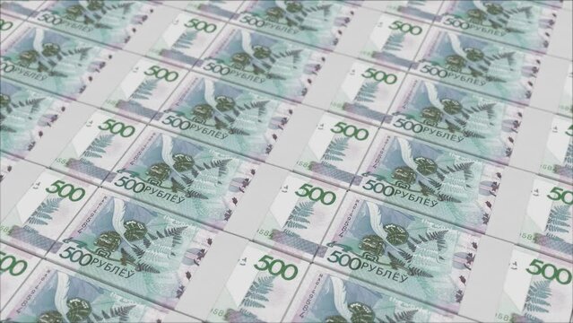 500 BELARUSIAN RUBLE banknotes printed by a money press