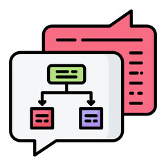 Text Workflow Line Color Icon