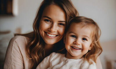 portrait of a mother and child