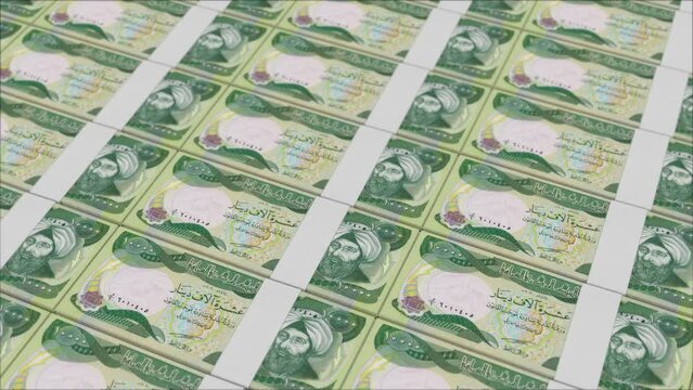 10000 IRAQI DINAR banknotes printed by a money press