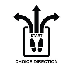 Choice direction icon. Choose path life isolated on background vector illustration.