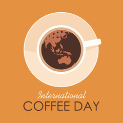 international coffee day poster template vector