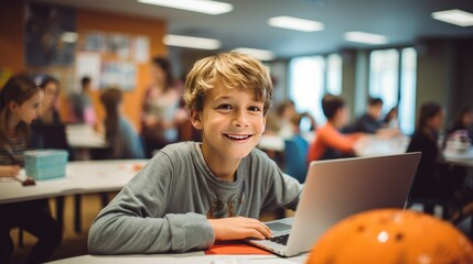 Coding Classroom: Kids learn to code in a computer-based learning environment- generative AI, fiction Person