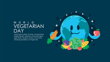 Fototapeta na wymiar world vegetarian day banner template vector