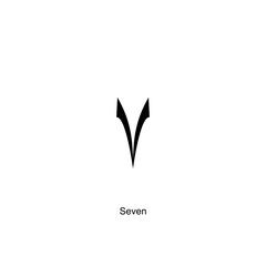 Arabic Numerals, Number 7, Seven can use for Education, Numeral on the Islamic Calendar, Page Number or Graphic Design Element. Vector Illustration