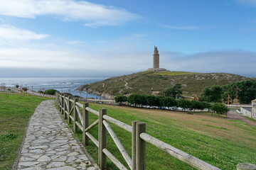 View of the surroundings of the Tower of Hercules Coruna, Galicia, Spain 08052023