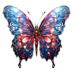An ethereal butterfly t-shirt design featuring a graceful butterfly with translucent wings that seem to shimmer and change colors as light passes through them, Generative Ai