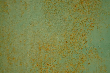 rusty surface of the wall close-up, paint iron rusted wall