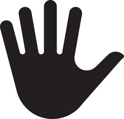 Human hand black silhouette icon set collection