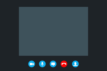 Illustration of webinar, online conference and training. Flat. Vector illustration. Mockup video conference
