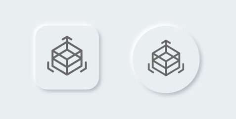 Three dimensional line icon in neomorphic design style. 3d signs vector illustration.