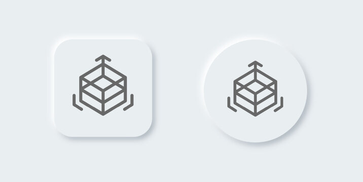 Three dimensional line icon in neomorphic design style. 3d signs vector illustration.