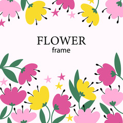 Card with vector floral frame