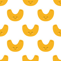 cartoon vector seamless pattern of pasta character
