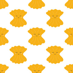 cartoon vector seamless pattern of farfalle