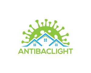 Stay home, stay safe- typography in a blue color home and fighting hand against virus. that means the home is completely protected from Corona virus. The concept of quarantine and stay at home.
