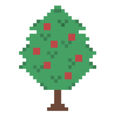 Pixel Art, tree pixel , element for game.