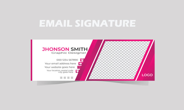 Business email signature with an author photo place and vector format.