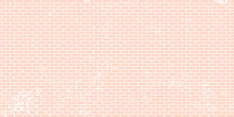 Pink brick wall texture.Cracked empty background. Grunge sweet wallpaper. Vintage stonewall. Room baby girl design interior. Princess surface for decoration. Backdrop for cafe, nursery. Illustration