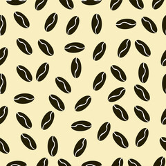 Coffee beans seamless pattern - vector illustration. For print, textile, coffee shop,