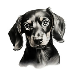 Black and white dog teckel, dachshund, basset. Generative AI