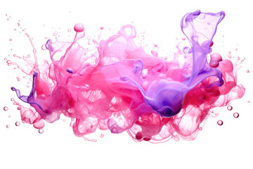 Abstract background splashes of paint under water on a white background