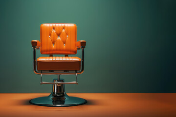 Professional barbershop or hairdresser's chair in retro style. Copyspace for text