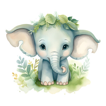 elephant with a flower transparent background