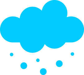 Snowy cloud at winter vector icon. Snow weather symbol
