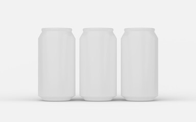 3d juice soda ad template in cold drink concept for summer. Realistic cola can on white background.