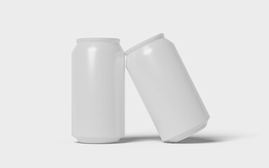 3d juice soda ad template in cold drink concept for summer. Realistic cola can on white background.