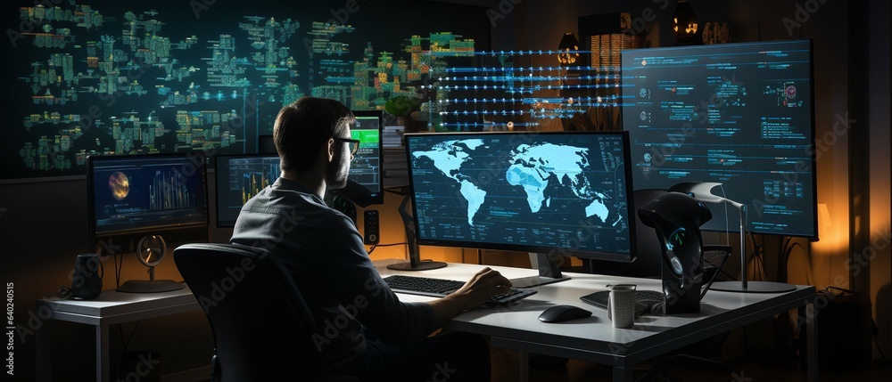 Wall mural developing apps as a software engineer.