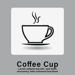 Coffee cup icon, hot coffee cup icon for use apps and websites vector illustration.