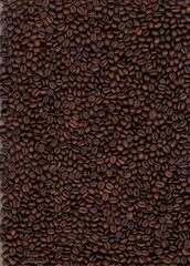 Roasted coffee beans close-up