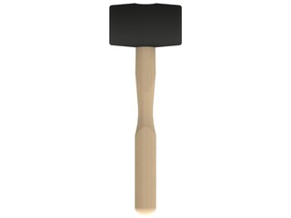Rubber Mallet with Wooden Handle 3D model