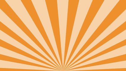 Orange retro background with rays