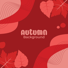 Wave pattern autumn background with leaf ornament. Attractive design and color, vector illustration for banner, greeting card, flyer, social media, poster.