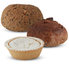 round bread cut out isolated transparent background