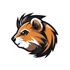 Obraz premium Esport vector hamster logo on white background side view, hamster icon, hamster head, hamster sticker