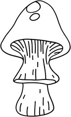 doodle freehand sketch drawing of wild mushroom mushroom.