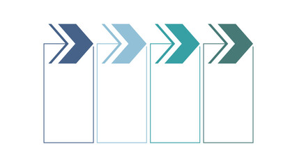 Blank company process chart infographic template as vector with 4 options can be used for progress, diagram, annual report, web design. Business concept.
