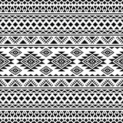 Ethnic geometric abstract background. Tribal Navajo seamless pattern. Black and white colors. Design for textile templates, fabric, clothing, curtain, rug, ornament, wallpaper, background, wrapping.