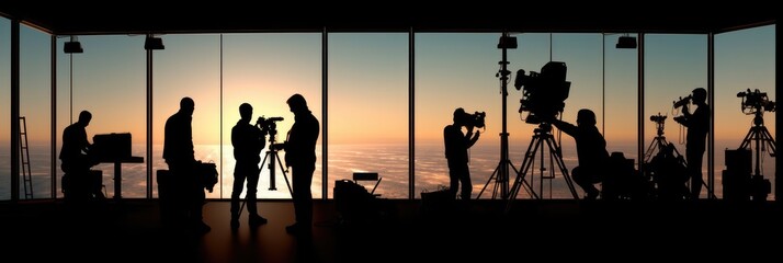 Film crew silhouette