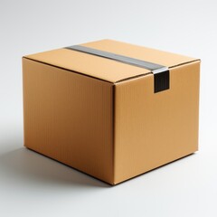 Plain white background insulating cardboard box, good for shipping business, export import, transportation, delivery service, warehouse work, website, advertising etc. Generative Ai Images